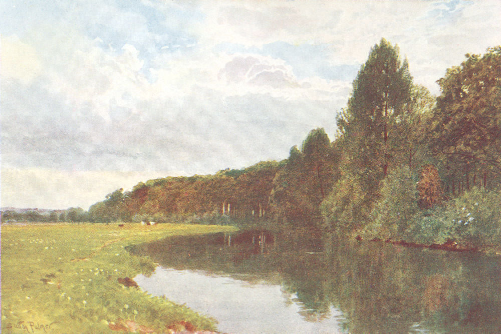 SURREY. Wey valley. river Wey, Ripley 1912 old antique vintage print picture